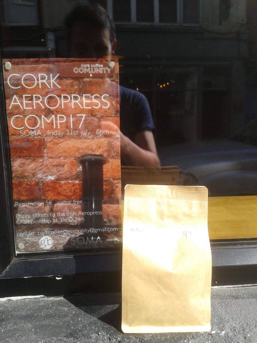 CoffeeCom_unity's tweet photo. Competitors already collecting  their competition coffee at SOMA
#CorkAeropresscomp17 
Only 4 places left...get yourself registered!!! https://t.co/JDILkehU1U