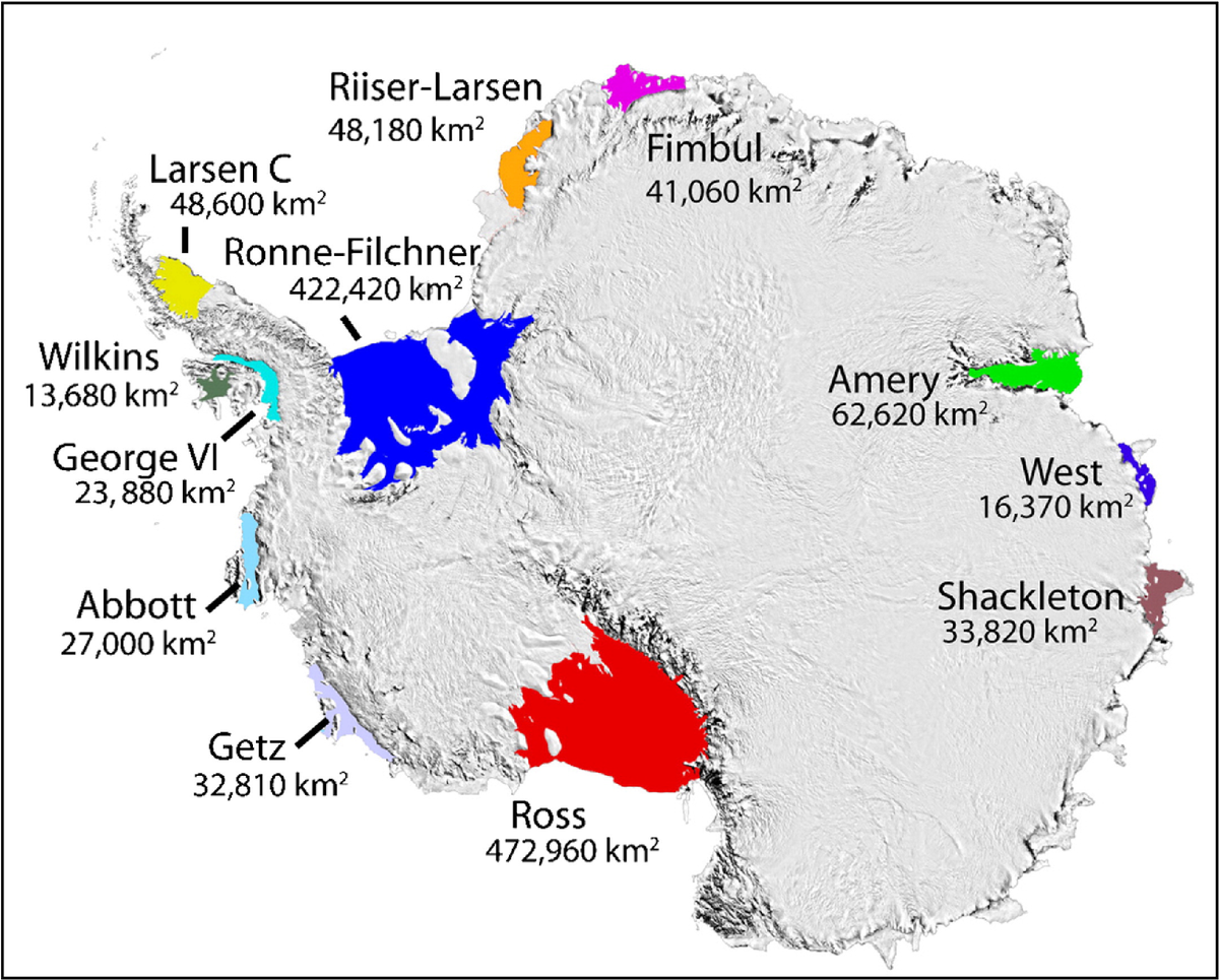 AntarcticReport's tweet photo. Larsen C Ice Shelf was 4th largest ice shelf in the world (48,600 km²); having just lost 12% of its total area, it’s now the 5th largest https://t.co/YJjgrARFSa