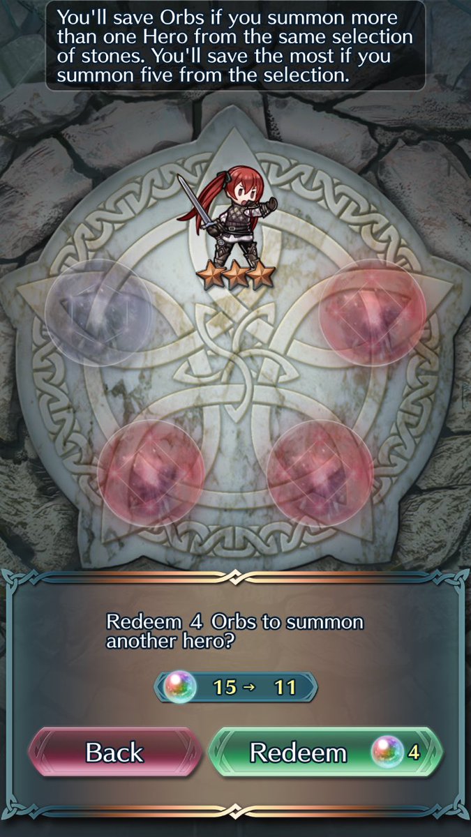 OrangeGouf's tweet photo. I think FEH is really trying to tell me to give up on Bikini Robin... but I will not give up! 😱😊NEVER! 😏 https://t.co/aGdPZAn5g0