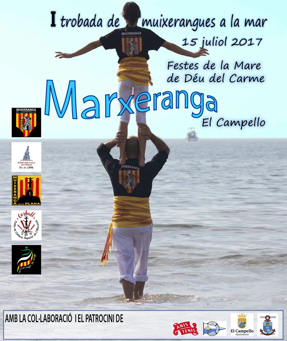 Muixcampello's tweet photo. Tres dies per a la nostra I Trobada! Vos esperem a tots!! Dissabte 15 juliol, Trobada de Muixerangues a la mar. #Muixeranga #ElCampello https://t.co/KCCP5YtxkY