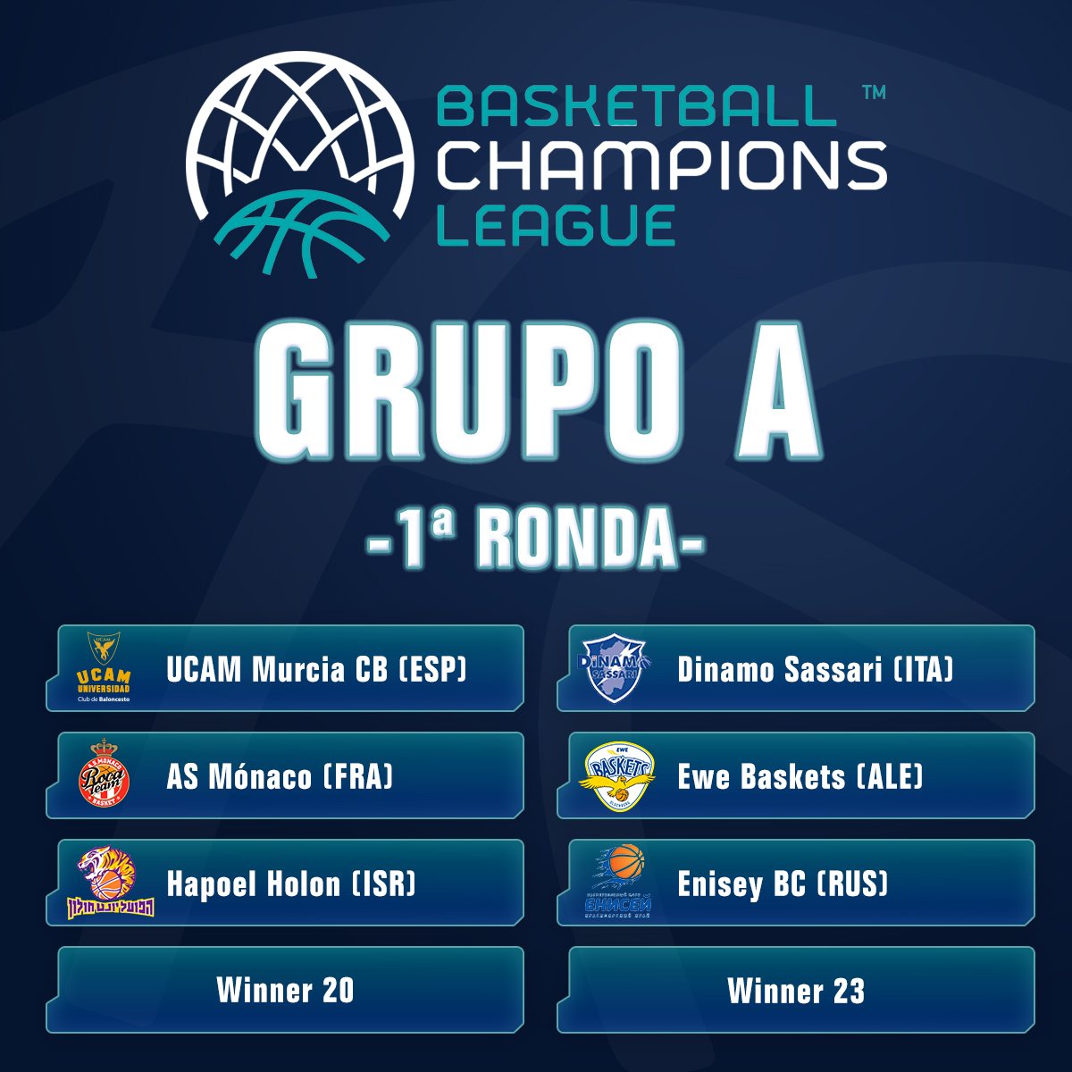 UCAMMurcia's tweet photo. ¡Tenemos muchas ganas de empezar! ¿Qué os parece nuestro grupo de @BasketballCL? ¿Nos acompañáis a Siberia? #NoPararHastaConquistar https://t.co/LO0Mq1Awgl