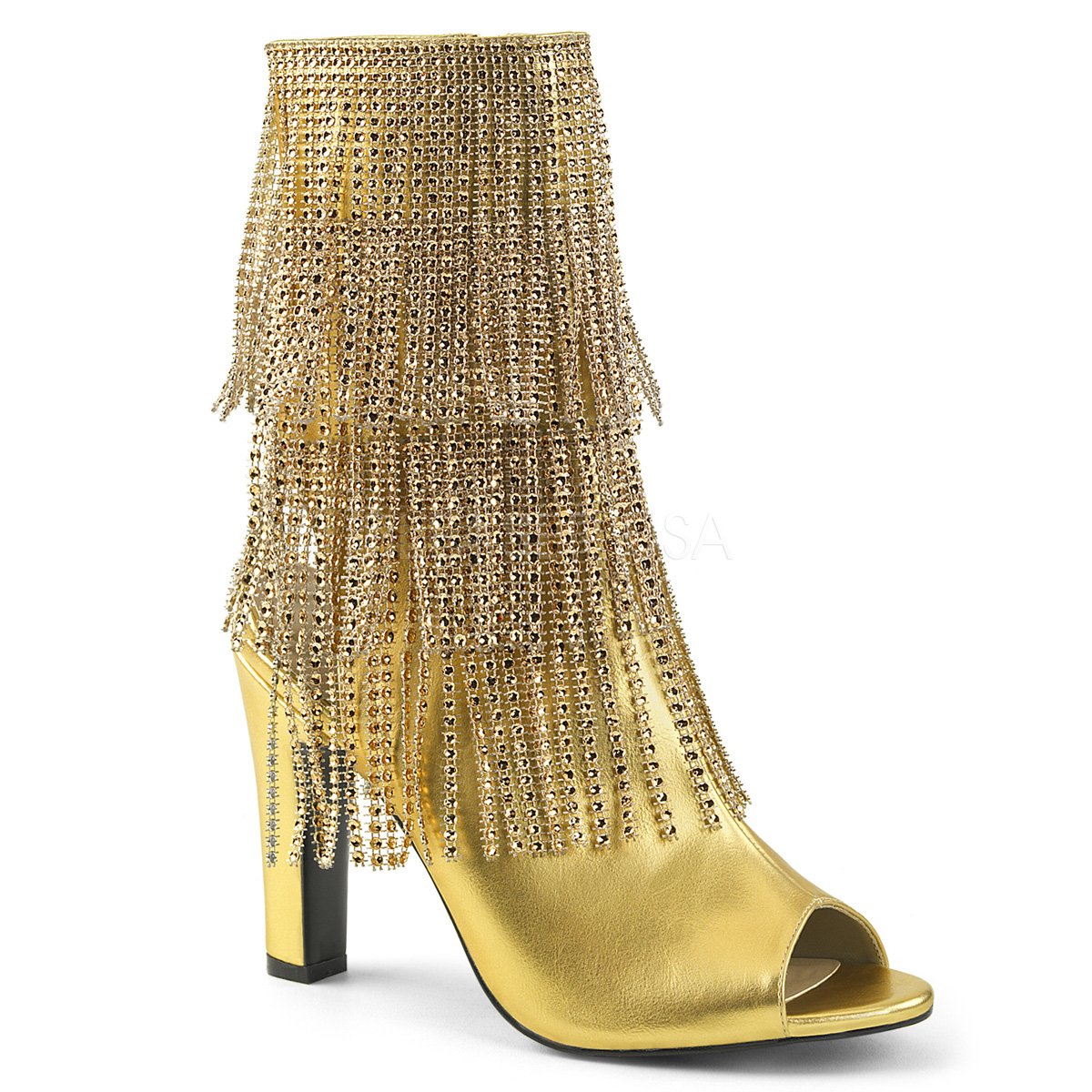 FantasyHeels's tweet photo. Fringe with Rhinestones.. Bling! 💎🤩✨ Check out Queen-100 https://t.co/gfyKE9N6op #New #PleaserUSA #Ankleboot #Peeptoe https://t.co/35rwfl50ch