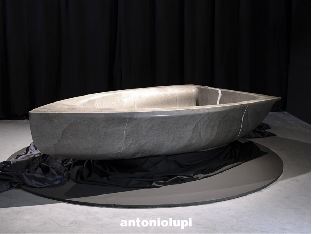 antoniolupiSpa's tweet image. Vascabarca-Barcavasca is a limited edition  sculptural bathtub in Stone Grey designed by famous french artists Anne  and Patrick Poirier.