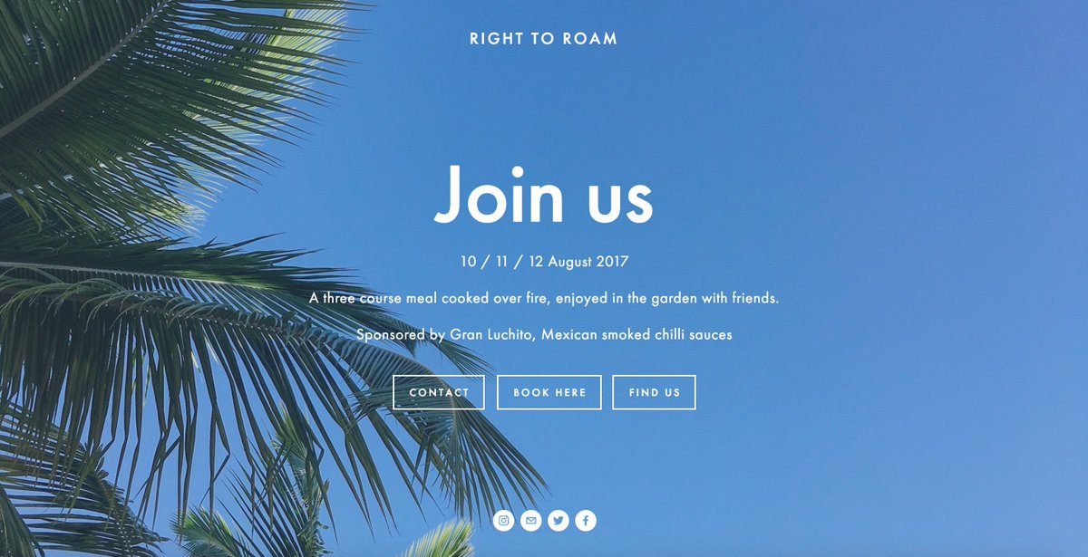 righttoroam (@itsrighttoroam) on Twitter photo Join us for a three course meal cooked over fire, enjoyed in the garden w/ <a href="/Luchito_mexico/">Gran Luchito</a> BOOK: bit.ly/2u8IvVo #RTReats Join us for a three course meal cooked over fire, enjoyed in the garden w/ <a href="/Luchito_mexico/">Gran Luchito</a> BOOK: bit.ly/2u8IvVo #RTReats
