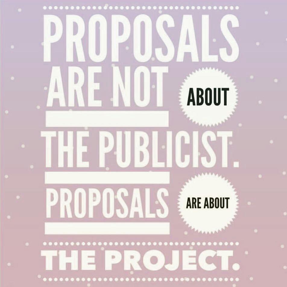 ZebraStripesNG's tweet photo. Proposals are about the project not the Publicist.
from @businessofpr - It's all about the project...#pr #businesspr #businessofpr
#ZSN https://t.co/l3V5HygKMp
