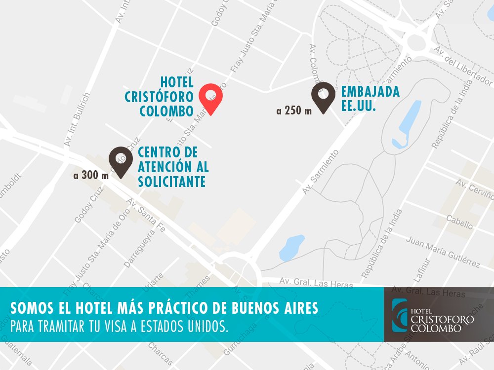 HotelCCarg's tweet photo. Nuestra ubicación estratégica es la ideal a la hora de tramitar la VISA de ingreso a Estados Unidos #HotelCC https://t.co/8QBj6nkoQW