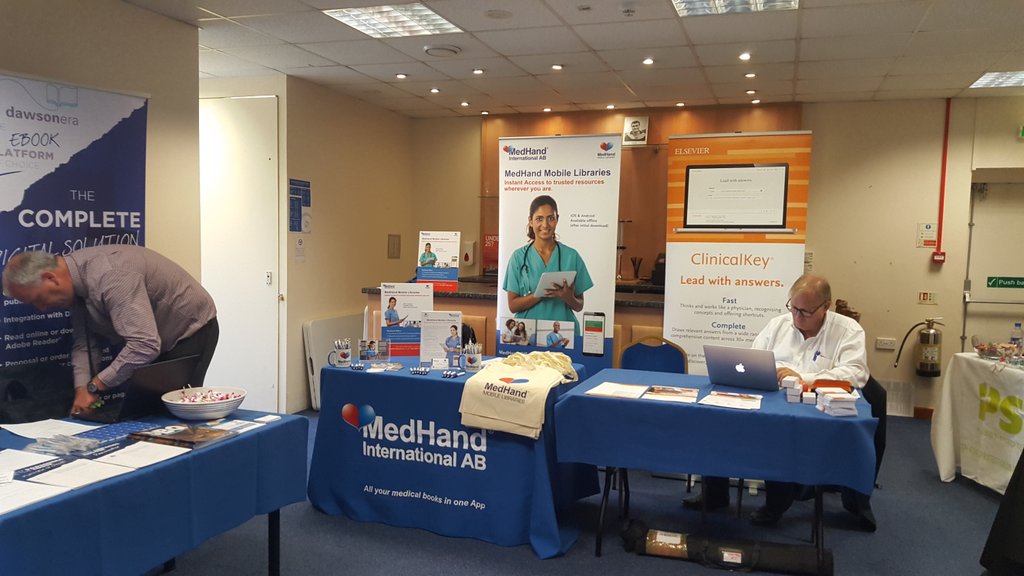 Come and visit the MedHand stand to get pens, a gorgeois bag and lotsbof info about our amazing MedHa d Mibile Libraries App. #mehln2017