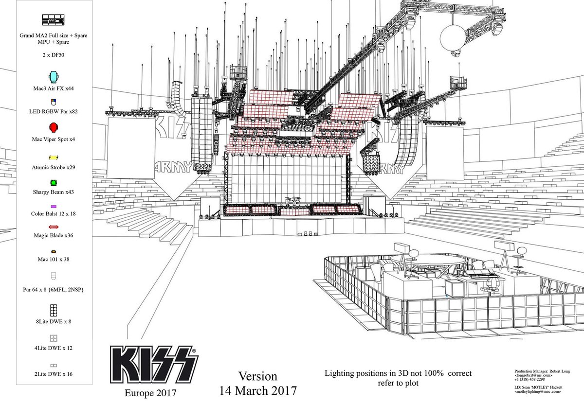 livedesignmag's tweet image. Our #midweekmotivation - these #lightingplot from LD Sean "Motley" Hackett for #KISS current #KISSWORLD tour goo.gl/3ze35w