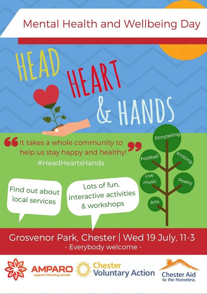 Come and join us next Wed 19 July in Grosvenor Park #headhearthands #wellbeing