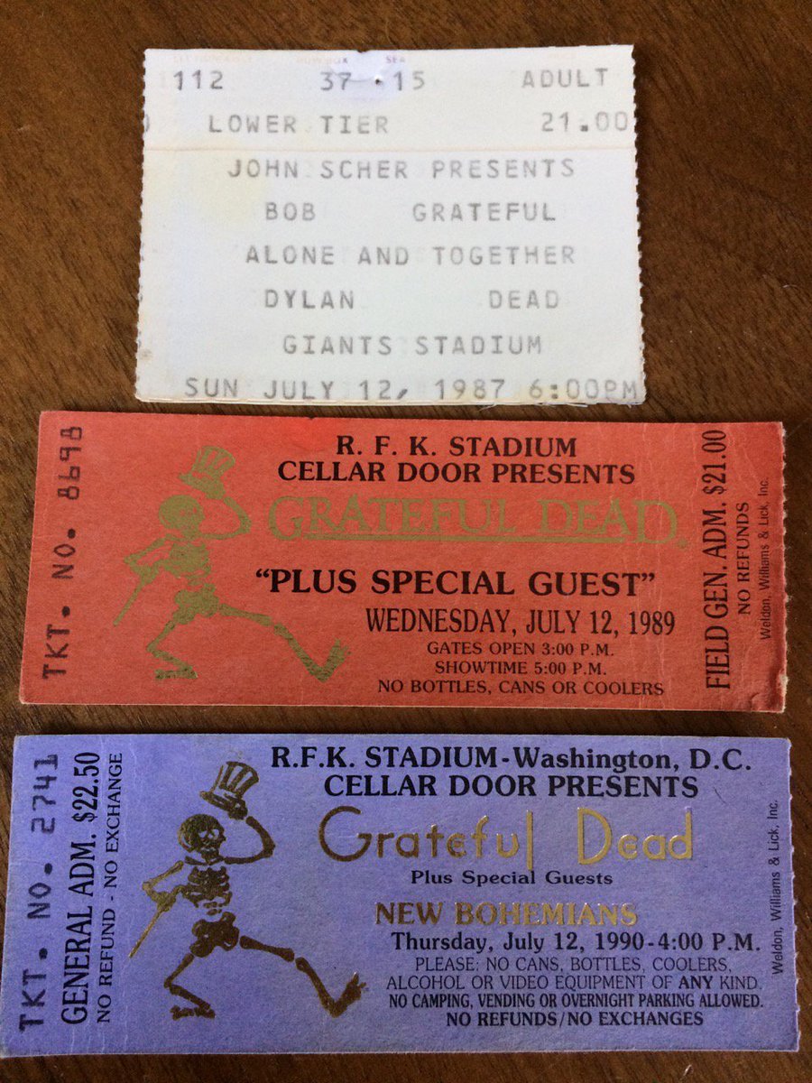 27, 28 and 30 years ago today <a href="/GratefulDead/">Grateful Dead</a> played at Giants Stadium (87) and RFK Stadium (89 &amp; 90), 3 shows I attended and loved
