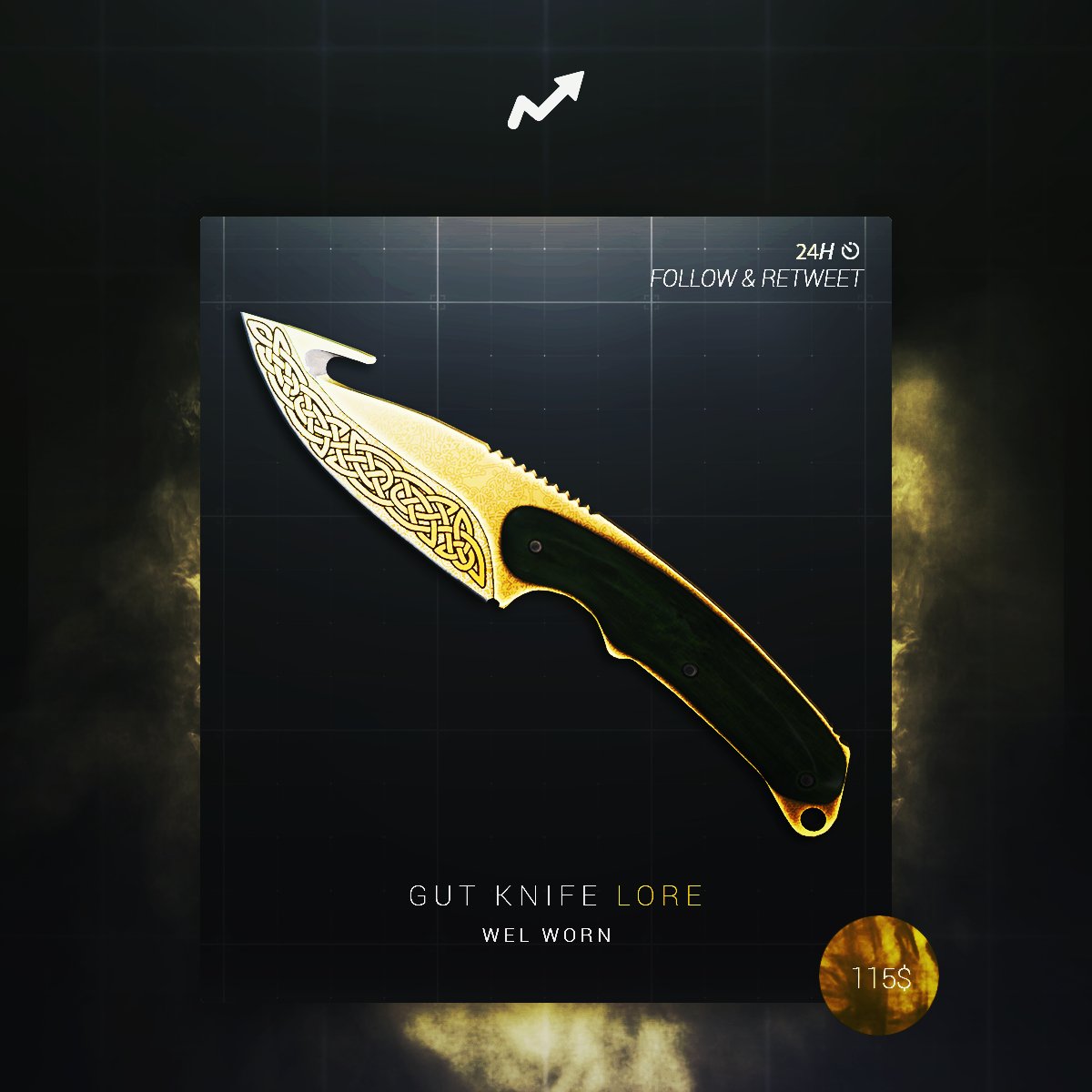skinupgg's tweet photo. BRIGHT AS THE SUN GUT KNIFE LORE GIVEAWAY ☀️☀️☀️

TO ENTER
1⃣️ RETWEET
2⃣️ FOLLOW @skinupgg
3⃣️ VISIT https://t.co/YNcYGak562 PLS

GOOD LUCK https://t.co/sMxcAclGa8
