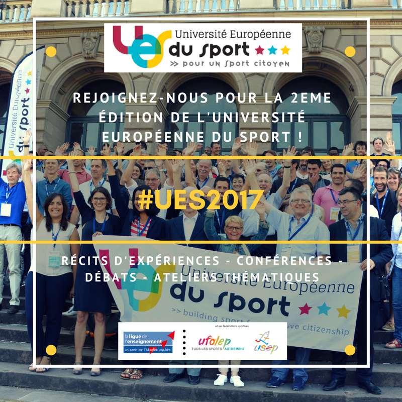ErasmusPlusFRJS's tweet photo. Suivez l'université européenne du #sport #citoyen à @strasbourg avec #UES2017 https://t.co/rkqFkYz88q cc @Sports_gouv @EuSport https://t.co/wYy5RrhX5R