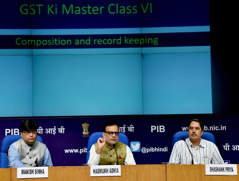 PIB_India's tweet image. Revenue Secy @adhia03 at the #GSTMasterClasses Session 6, at National Media Centre, in New Delhi