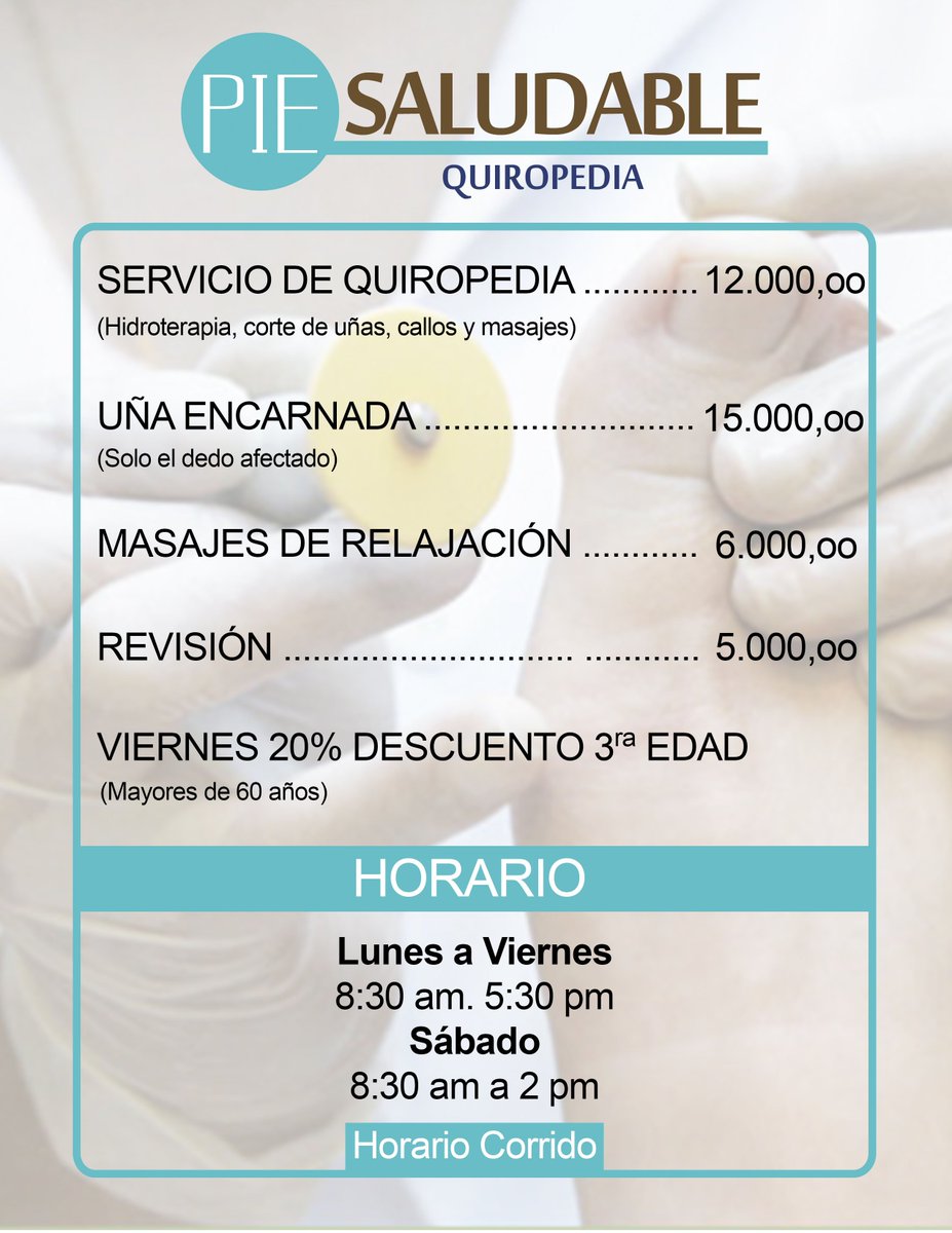 piesaludablemcb's tweet photo. En #PieSaludable siempre pensamos en ti, te presentamos nuestros precios de locura #12Jul #FelizMiercoles 👣 https://t.co/LFtaqVlbh7
