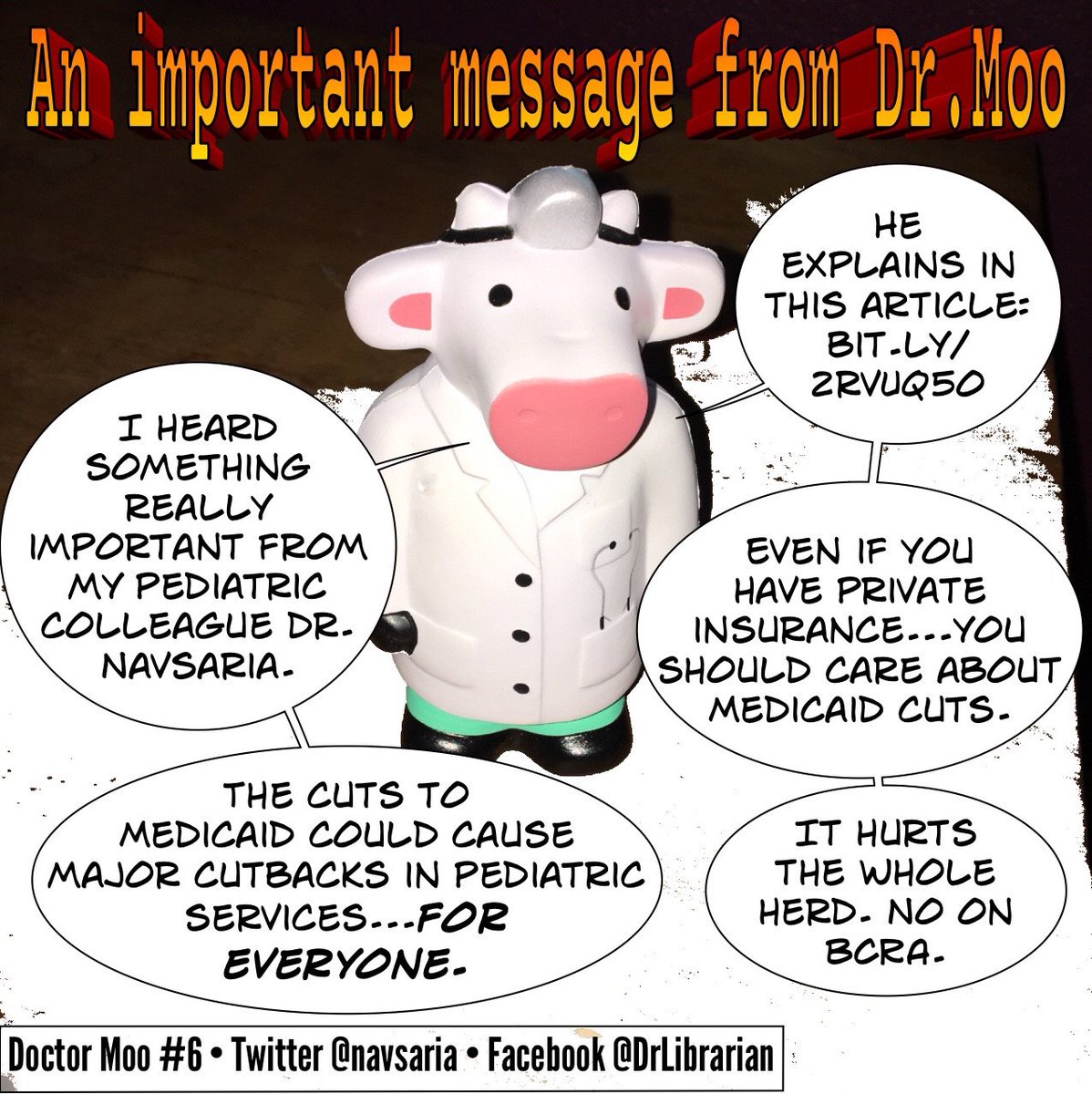 navsaria's tweet photo. Dr Moo reminds us that as Medicaid goes, we all go, when it comes to children's health care. #DrMoo #KeepKidsCovered https://t.co/38aGPkrSpw