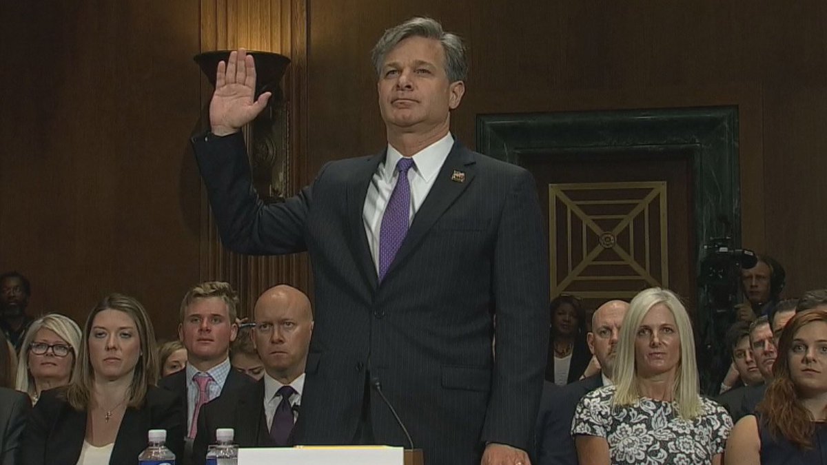 WATCH LIVE Confirmation hearings for FBI director nominee Christopher Wray bit.ly/2t3PaR3 https://t.co/vMkKQmS10b