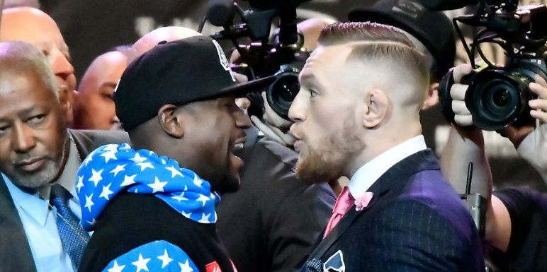 BBCSport's tweet image. The trash talk has begun.

Watch Floyd Mayweather and Conor McGregor&apos;s savage war of words.

bbc.in/2vcqGBE