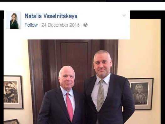 Why did Natalia Veselnitskaya meet with John McCain in 2015?