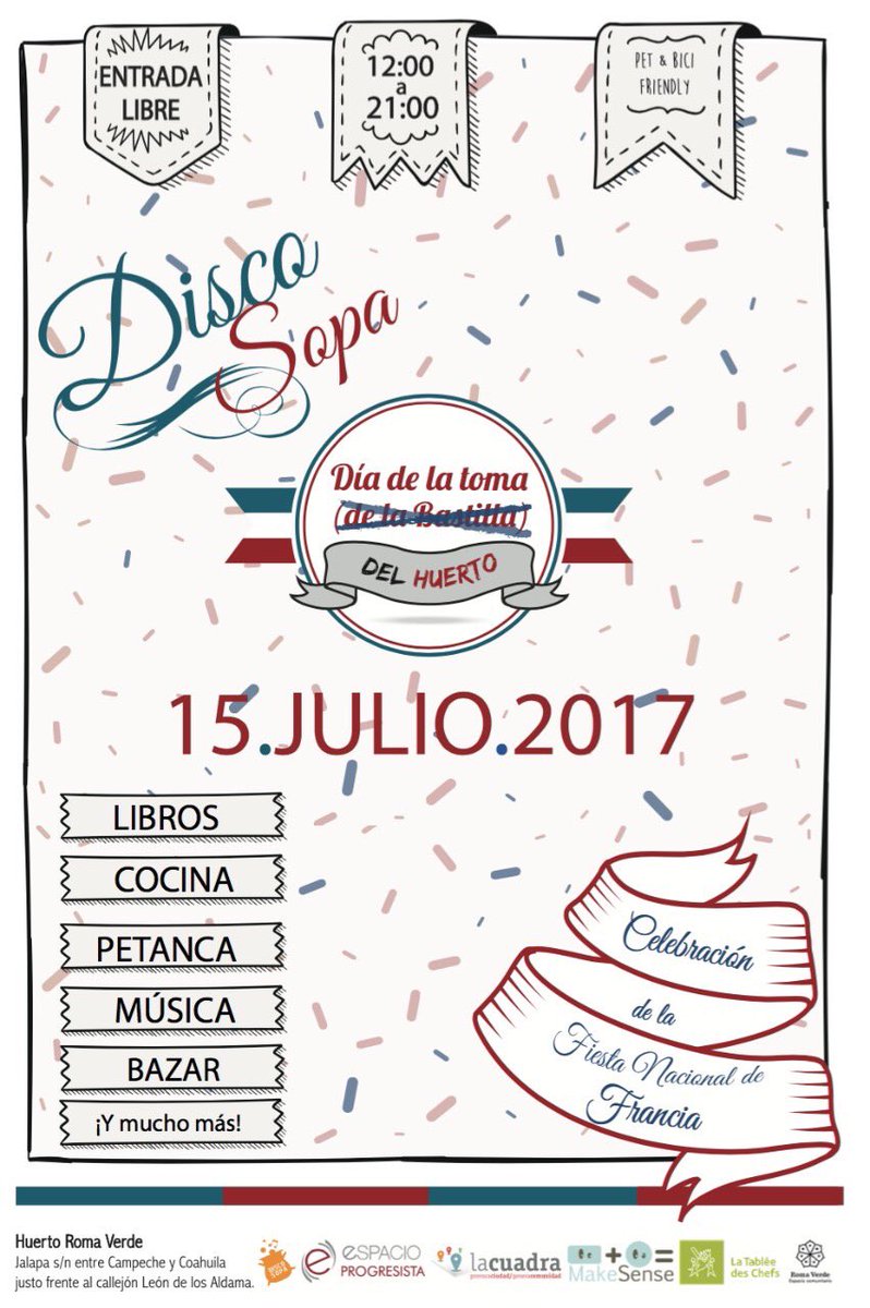 progresistaMX's tweet photo. Ven a bailar y cocinar en la #DiscoSopaMx ¡Muévete al ritmo de @los_porsiempre #FRVRS #mefirstimeenelHuerto! https://t.co/fnCDxrhd0y https://t.co/191vI27qGQ