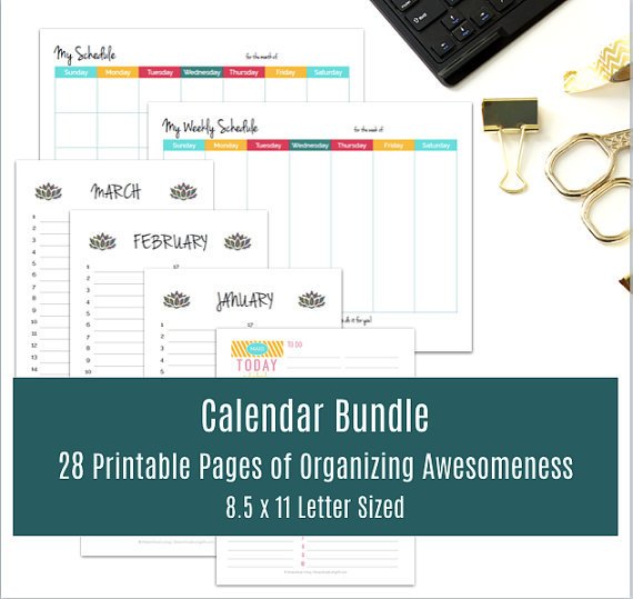 Streamlinedlvg's tweet photo. Complete Calendar Bundle for DIY Planner: Organizing Printable with Daily, Weekly and Monthly Calendar Pages for Printable Planner by Strea… https://t.co/thK0VnDglN