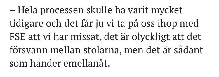 "Det är sådant som händer emellanåt". Sånt här får inte hända när det gäller landets högsta serie, vi måste vara mer professionella än så.