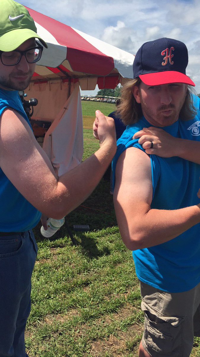 BrittanyFalkers's tweet photo. Comparing #FarmersTans on day two of #FarmTechnologyDays! @WFRVNews is live on site at noon! https://t.co/bJBxvUKhju