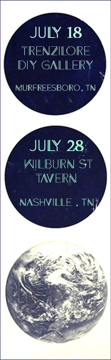 jreneeemoon's tweet photo. 2 New shows coming at ya! #615music
July 18th, Trenzilore Gallery, Murfreesboro TN
July 28th, Wilburn St Tavern, Nashville TN https://t.co/vFUMUQGMap