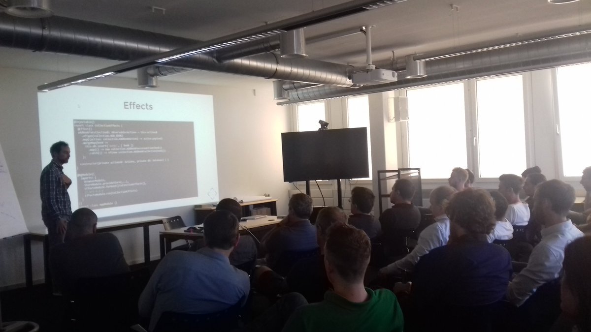Great #angular #meetup by <a href="/AjsZrh/">AngularJS Zürich</a> about state management wih #ngrx at #zurich #reducers #effects #actions #immutable