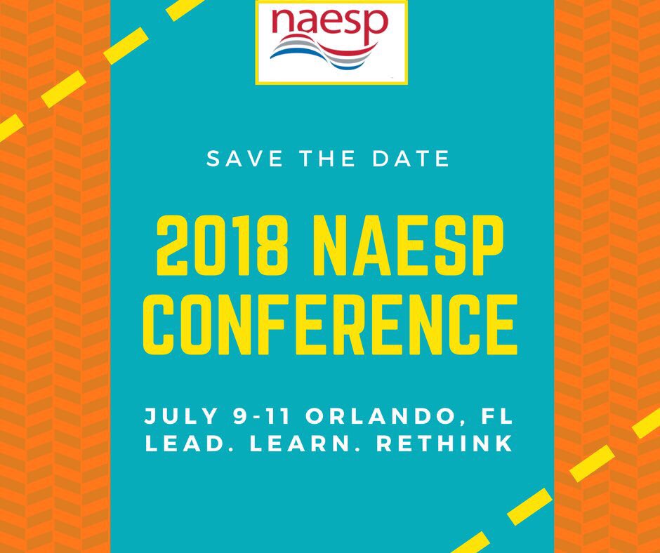 Make plans to Lead, Learn, and Rethink with Pre-K-8 principals at <a href="/NAESP/">National Assoc. of Elementary School Principals</a> 2018 Conf. in Orlando, FL. #NPC17 #NPC18 bit.ly/2u4Aj8z