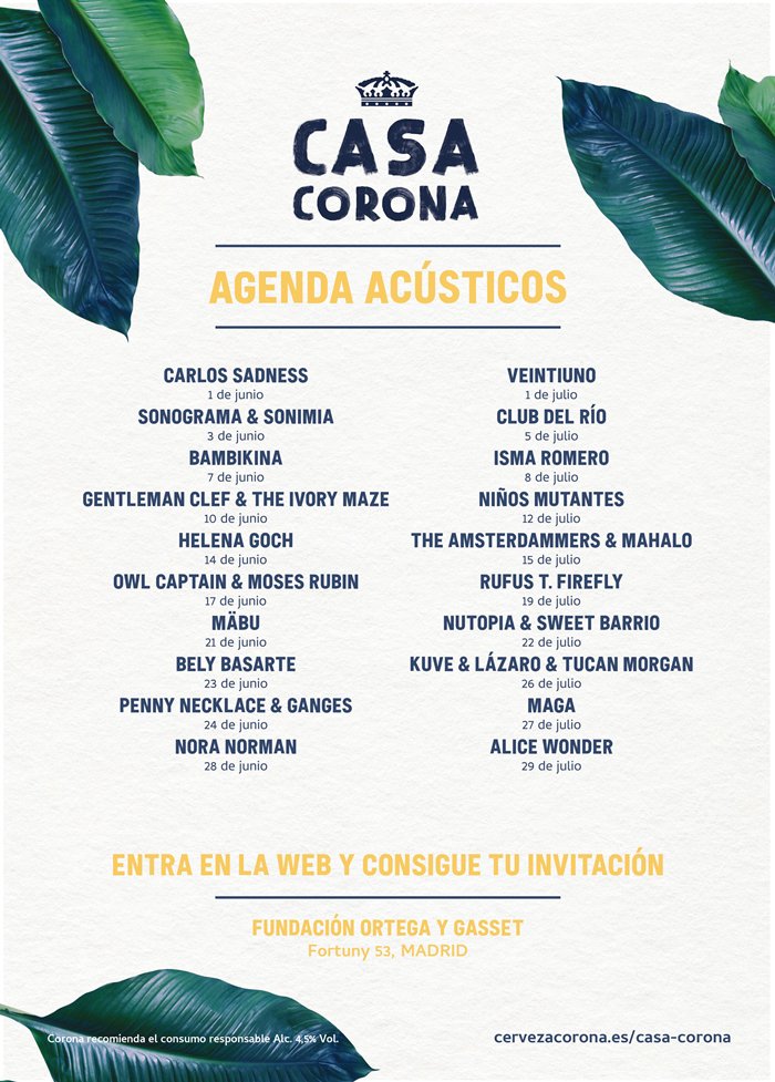 .<a href="/n_mutantes/">Niños Mutantes</a>, <a href="/Mahaloband_/">Mahalo</a>, <a href="/Amsterdammers10/">theamsterdammers</a> y <a href="/_RufusTFirefly_/">Rufus T. Firefly</a> son los próximos protagonistas de #CasaCorona.

Lugar mágico en Madrid 🔥