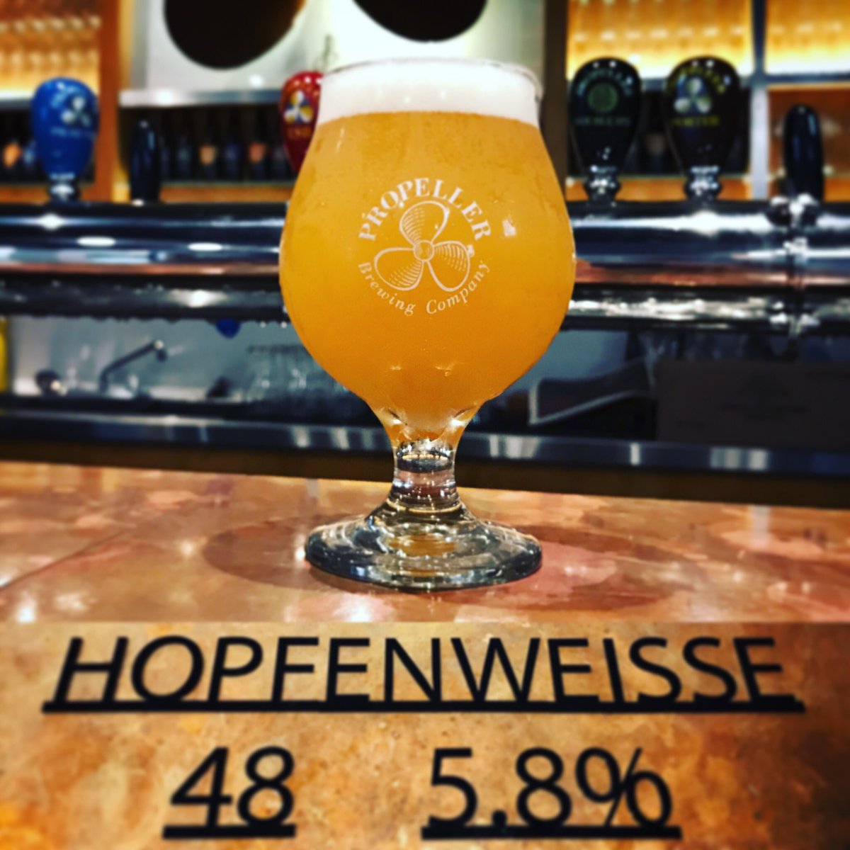 PropellerBeer's tweet photo. New #GottingenStSmallBatch on tap! Hopfenweisse-banana&amp;tropical citrus, pine, gooseberry. JP  #delicious #drinklocal #propeller #nscraftbeer https://t.co/ZtIsnpstkm