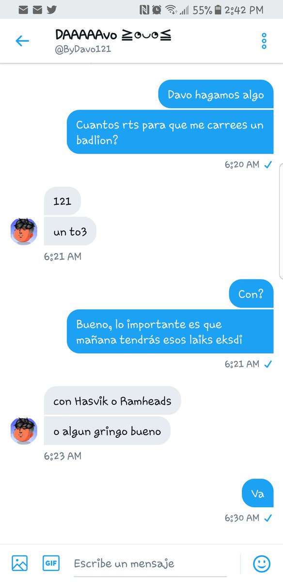 Xteeeer's tweet image. Gente vamos a llegar a 121 rts en este tweet para que Davo me carree un to3 :v