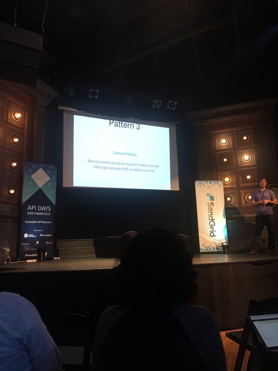 batmany13's tweet image. @marbemac says Good patterns include &quot;model/mock/impl&quot;, use &quot;OAS&quot;, &quot;contract testing&quot;, &quot;discoverability&quot; #successfulapis