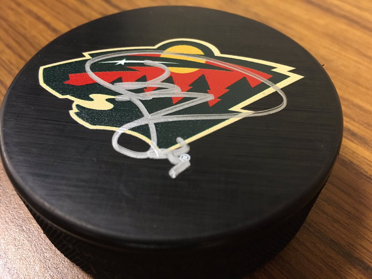 In honor of <a href="/brodin25/">Jonas Brodin</a>'s bday, we're giving away a signed puck from his best friend <a href="/matt_dumba/">Matt Dumba</a>!
RT to enter #WinItWednesday. 1 random winner