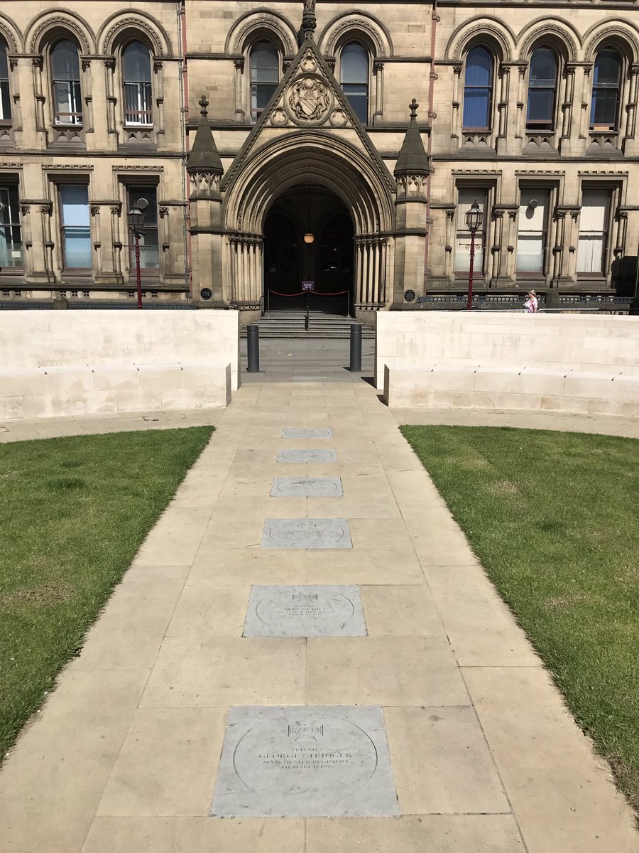Davestanger's tweet photo. @MarshallsCom @scribblestone prominent placing of the Victoria Cross stones in Manchester St. Peter's Square #stoneart #pride https://t.co/3vwp8w8VTH