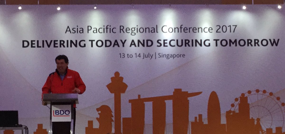 NoelClehane's tweet photo. .@BDOGlobal Chairman Wayne Berson and regional CEO Stephen Darley kick off the #AsiaPacific regional conference in Singapore #DeliverToday https://t.co/qz5jugbWPF