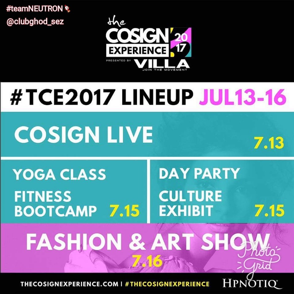 MickeyNeutronic's tweet photo. Starts tomorrow! And that 1st event free if you register! #TCE2017 #cosignLIVE #cosignOrDi3 #teamNEUTRON🚀 @CosignMag https://t.co/b9oRLTdg1k