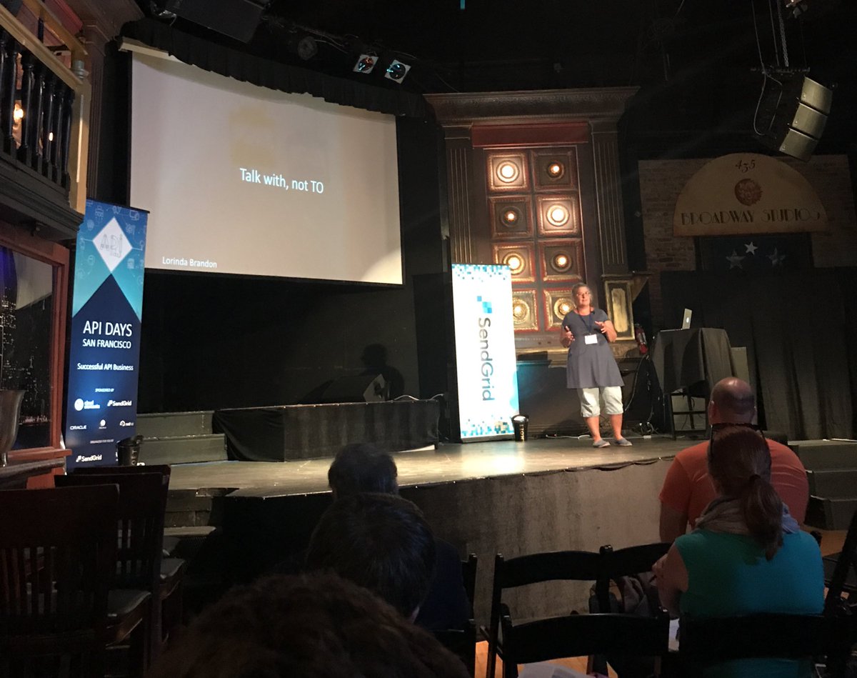 elof's tweet image. &quot;Developer marketing is talking with our audience instead of at or to our audience.&quot; @lindybrandon #APIdaysSF