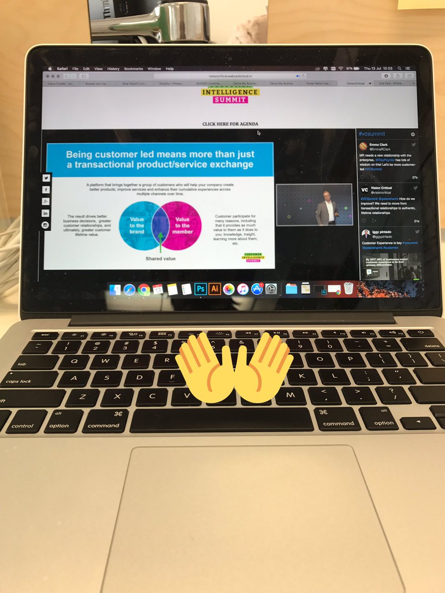 thebakili's tweet photo. Livestreaming the great insights from #vcsummit @visioncritical 🙌🏼 #clv #relationshipmemory https://t.co/QNRd3Bd8ky