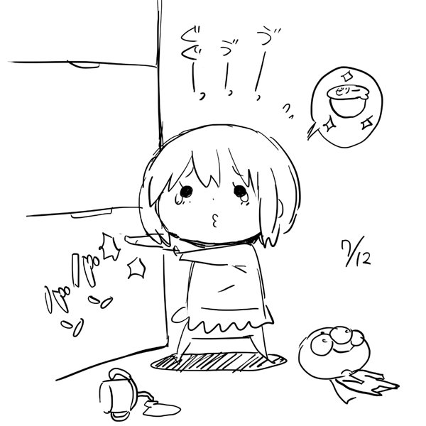 近所のお友達からゼリーをいただいてからゼリーの虜になってしまった娘ちゃん。最近は冷蔵庫を泣きながら叩いています。 