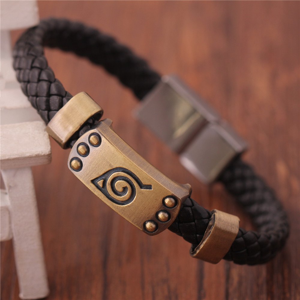 konoha logo leather bracelet fashion magnetic| Alibaba.com