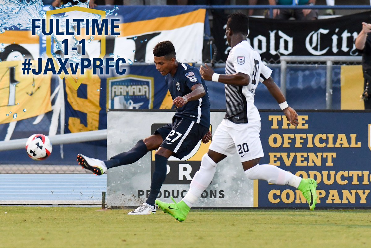 JaxArmadaFC's tweet image. Derek Gebhard&apos;s late header forces a draw and brings the Armada FC closer to second place!

#JAXvPRFC #MyArmada