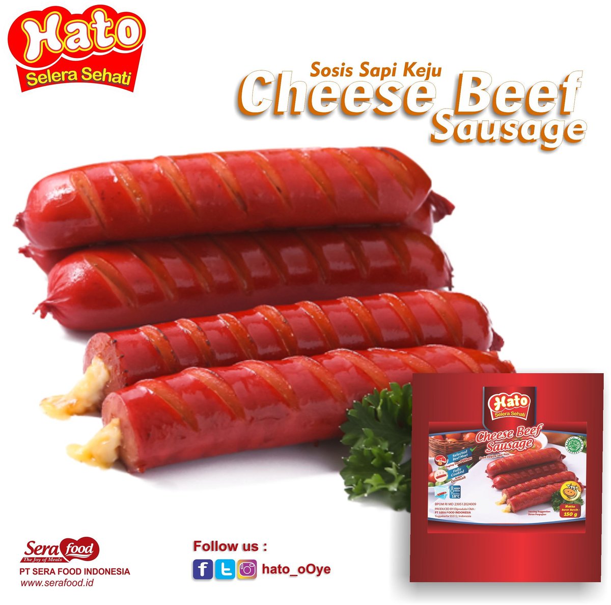 hato_ooye's tweet photo. Ingin hidangan istimewa di hari istimewa? Coba kreasikan Hato Cheese Beef Sausage dengan gurihnya keju didalam balutan sosis sapi yang lezat https://t.co/PGPKDosriw