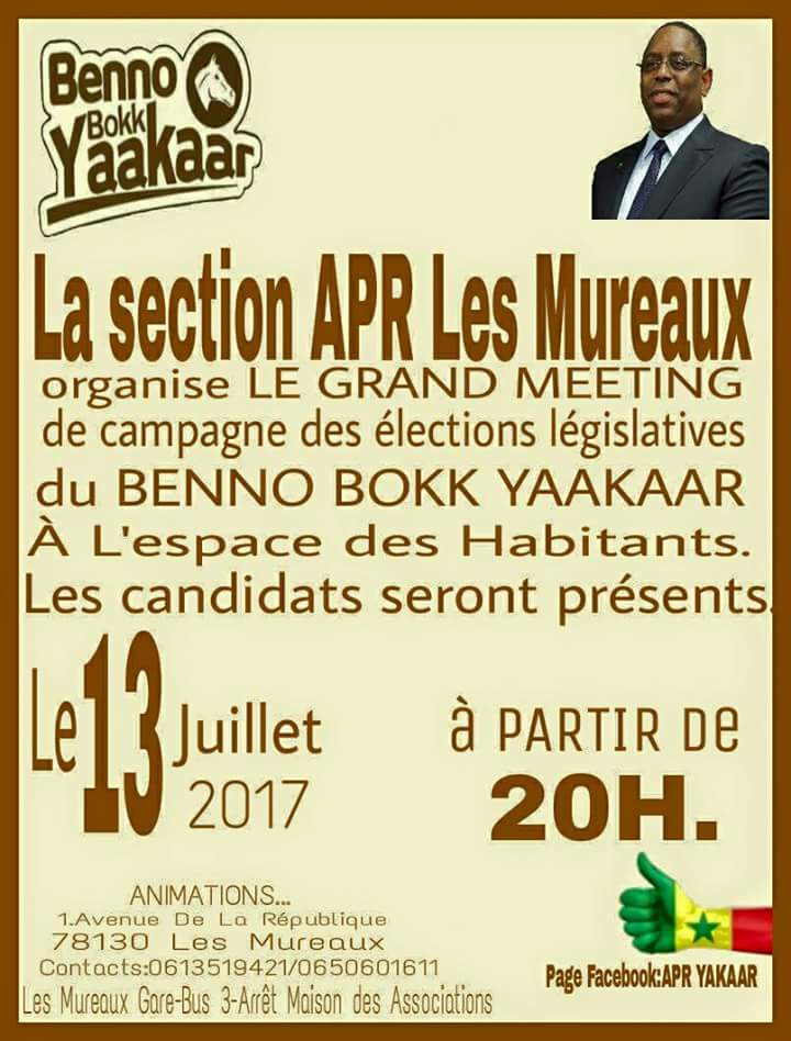 BDeonc's tweet photo. Méga meeting de la coalition BENNO au Muraux à 20H.
#benno #kebetu #Sénégal 
@MosesSarr @Rasacamara12 @cheikhagne @ZackBBanks @KaneRaki https://t.co/AfqRLFF4FC