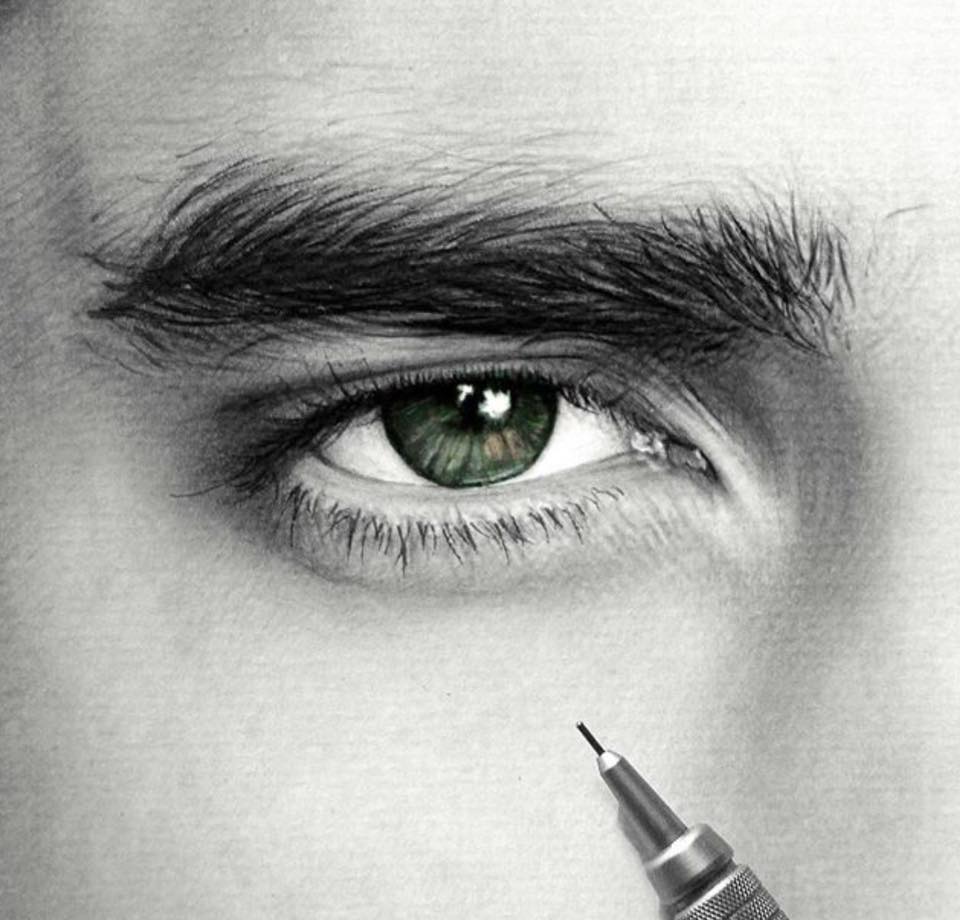 Как красиво нарисовать мужские глаза