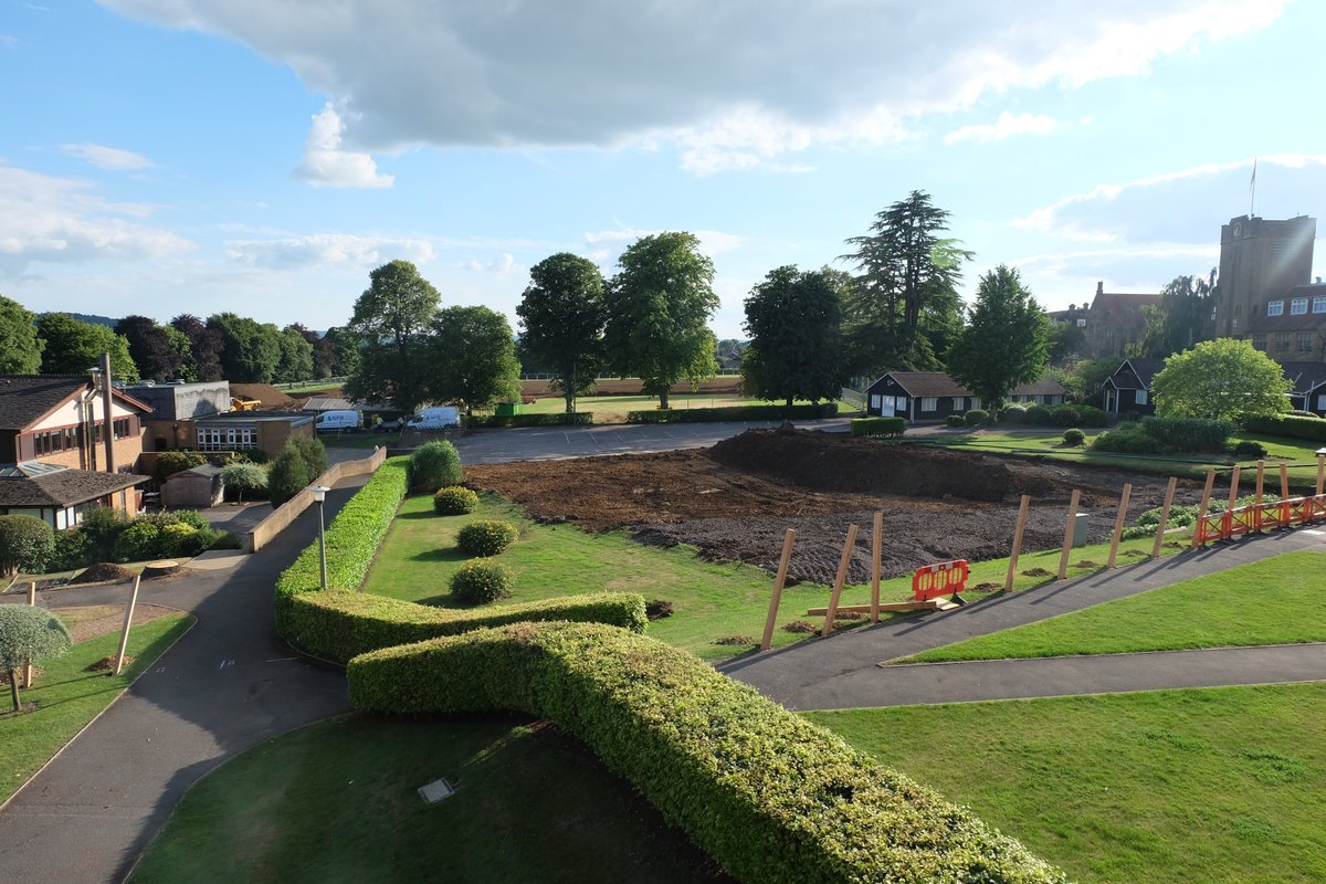 Excavation work for our new <a href="/SG_ArtsCentre/">Sherborne Girls Art Centre</a> @sherbornegirls is well underway and the excess spoil is being used to level the pitches.