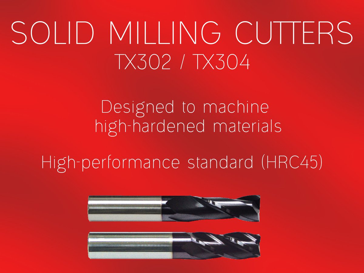 TX302/TX304 endmills are great for machining high-hardened materials. 4 flute also available with 45° helix. protool-ltd.co.uk 😄