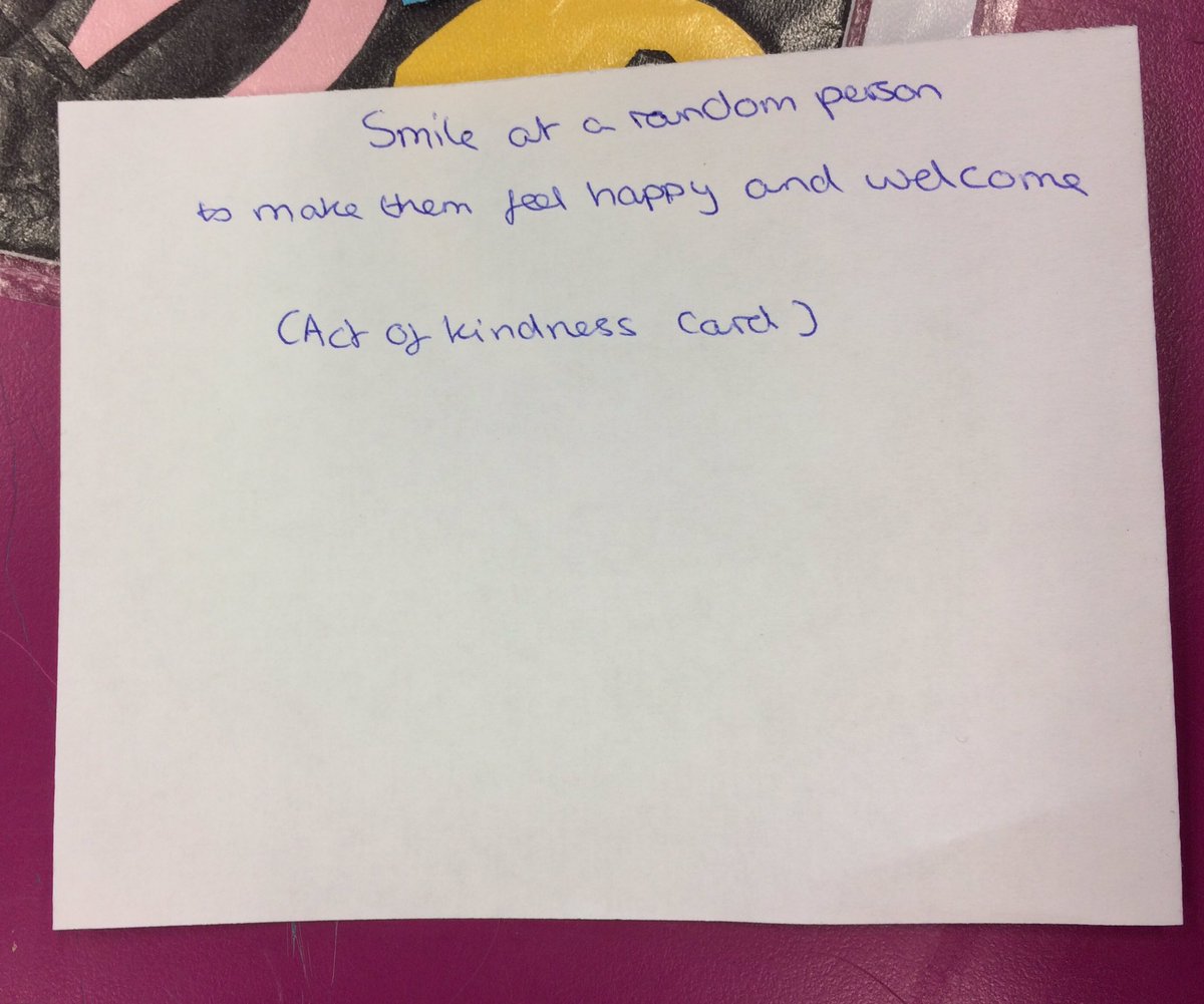 HAArtists's tweet photo. @HammersmithAcad Random acts of kindness from 8A, pass on an act of kindness today! #reciprocity #BeKind https://t.co/U1ZwCIGHLx