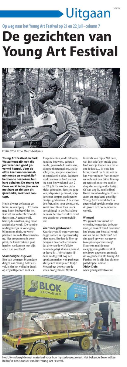 Column numero 7! #dekennemer #YAF17 OJA doe lekker mee met de winactie: twee weekend tickets! #party #losgaan