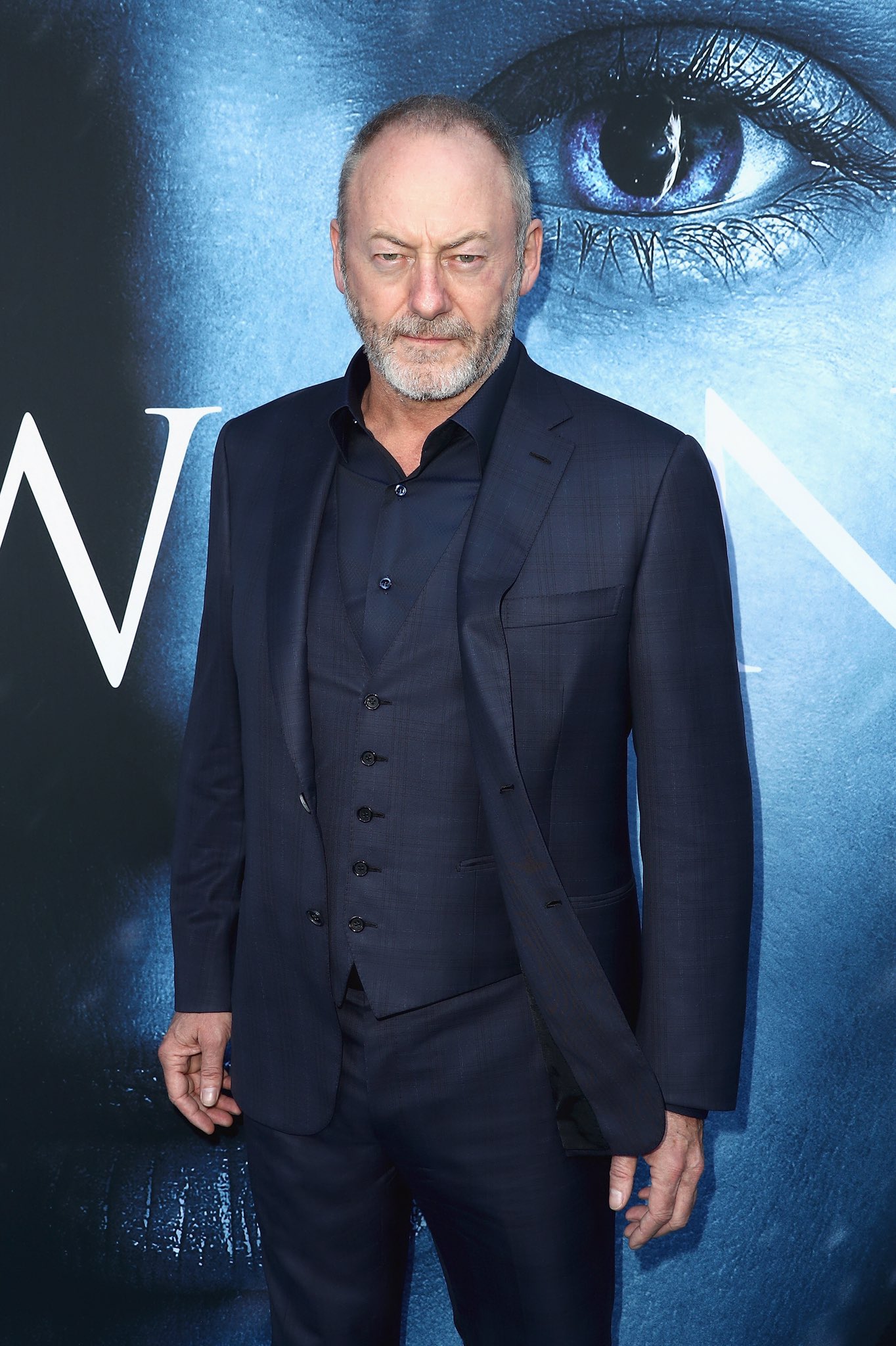 Brioni on X: #LiamCunningham attends the premiere of the 7th season of  #GameOfThrones wearing a #Brioni bespoke suit and a sea island cotton shirt   / X